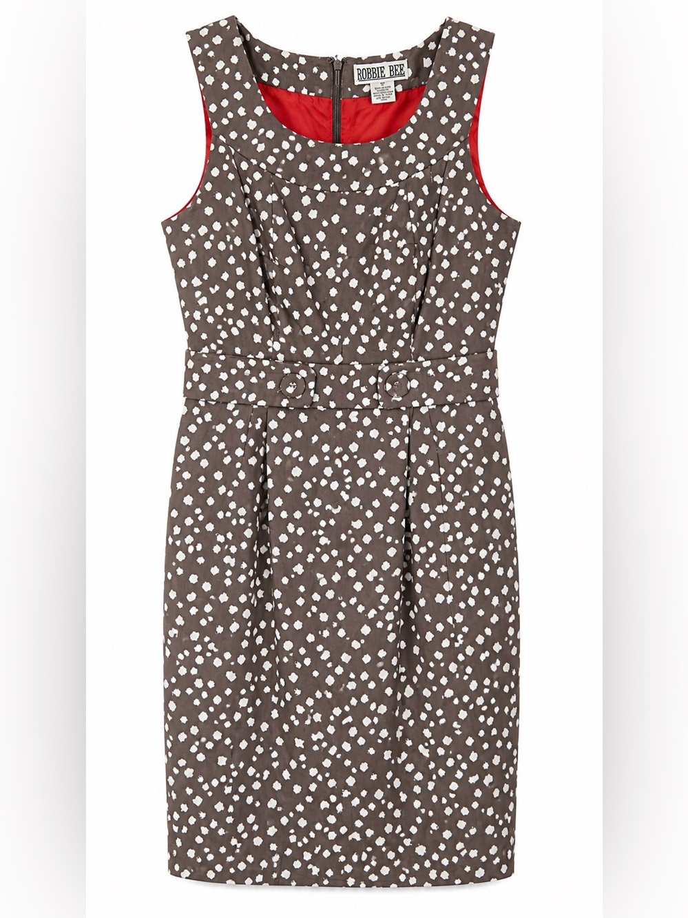 Robbie Bee NWT Vintage Y2K Gray and White Polka Dot Sleeveless Dress- 10